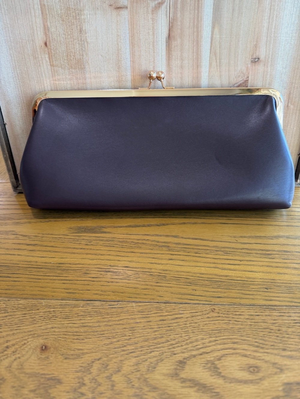 Elegant Dark Chocolate Vegan Leather Clutch
